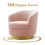 Fauteuil demi-tonneau pivotant en velours Janien-797537533