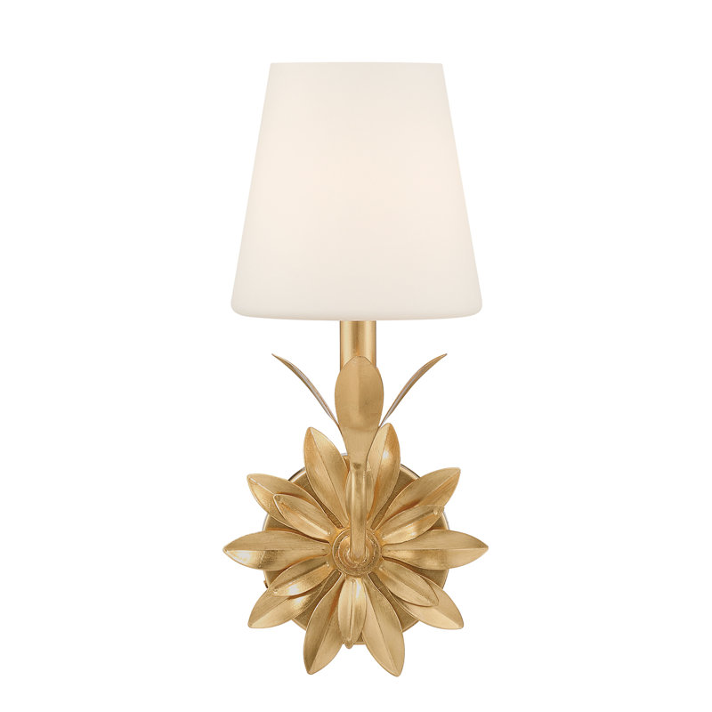 Broche 1 Light Sconce, Antique Gold