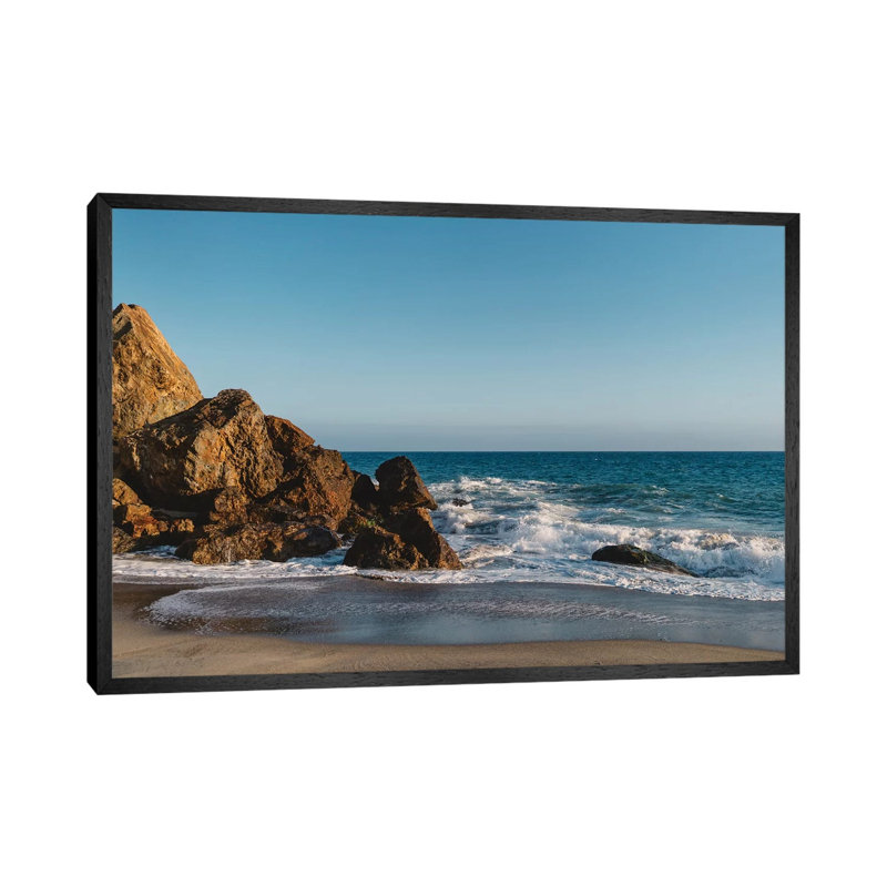 Malibu Sunset by Bethany Young - Print on Canvas, Black Framed, 101.6cm H x 152.4cm W x 3.81cm D