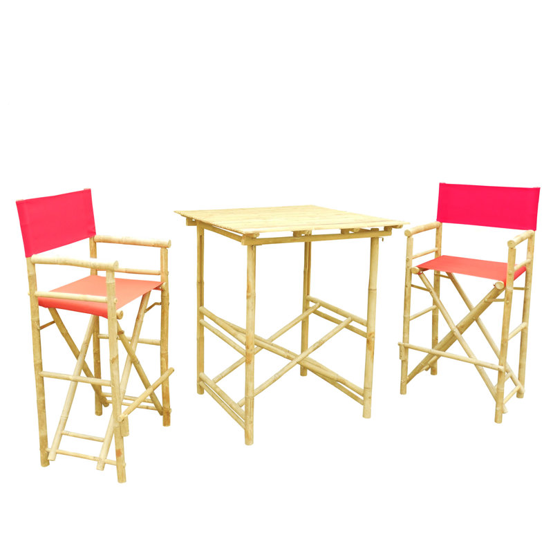 Ensemble repas 3 pièces à hauteur de bar, Rouge