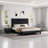 Alti Modern Full Size Bed Frame with Linen Upholstered Headboard,Cream-1789860307-1789860310