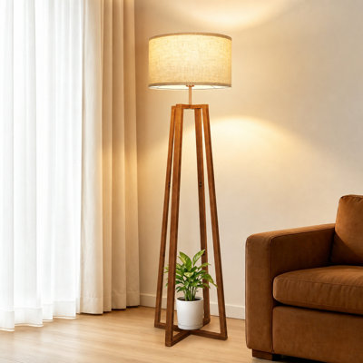 61.42In Traditional Floor Lamp Mid Century Standing Lamp With 4 Color Temperatures LED Bulb And Remote Control