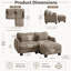 Canapé courbé Rosman avec repose-pieds, repose-pieds et coussins lombaires en chenille-133650893