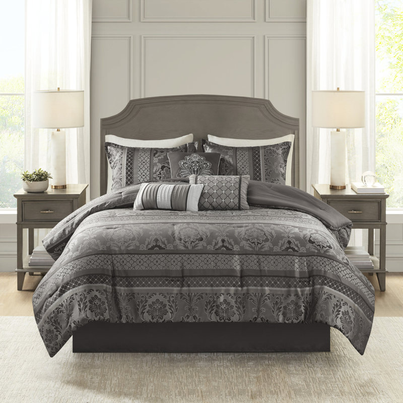 Édredon gris très grand - literie de luxe 7 pièces, Gris