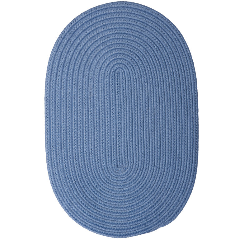Tapis bleu tressé Jativa Port Royale, Ovale 12 pi x 15 pi
