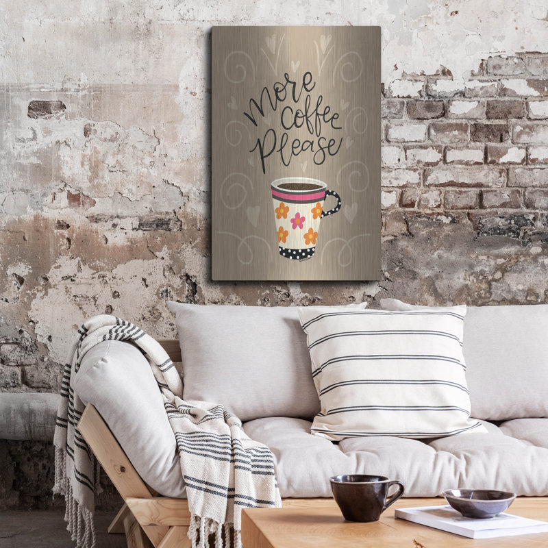 Art luxueux «More Coffee Veuillez» par L. Larson, «More Coffee Veuillez» par Lisa Larson, H 36 po x l 24 po