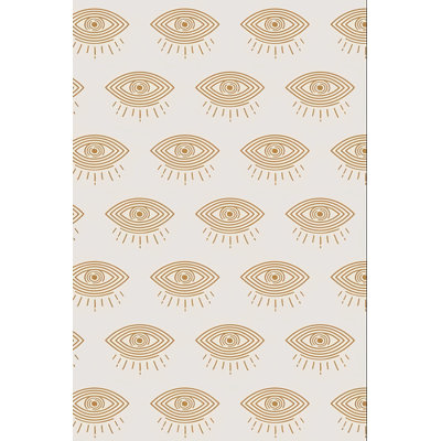 Beige-Themed Eye Patterned Modern Decorative Rug