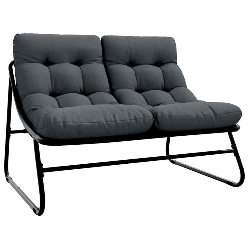  Garden Furniture 2 pcs Black 23.82 x 31.89 x 27.95 in, Bench