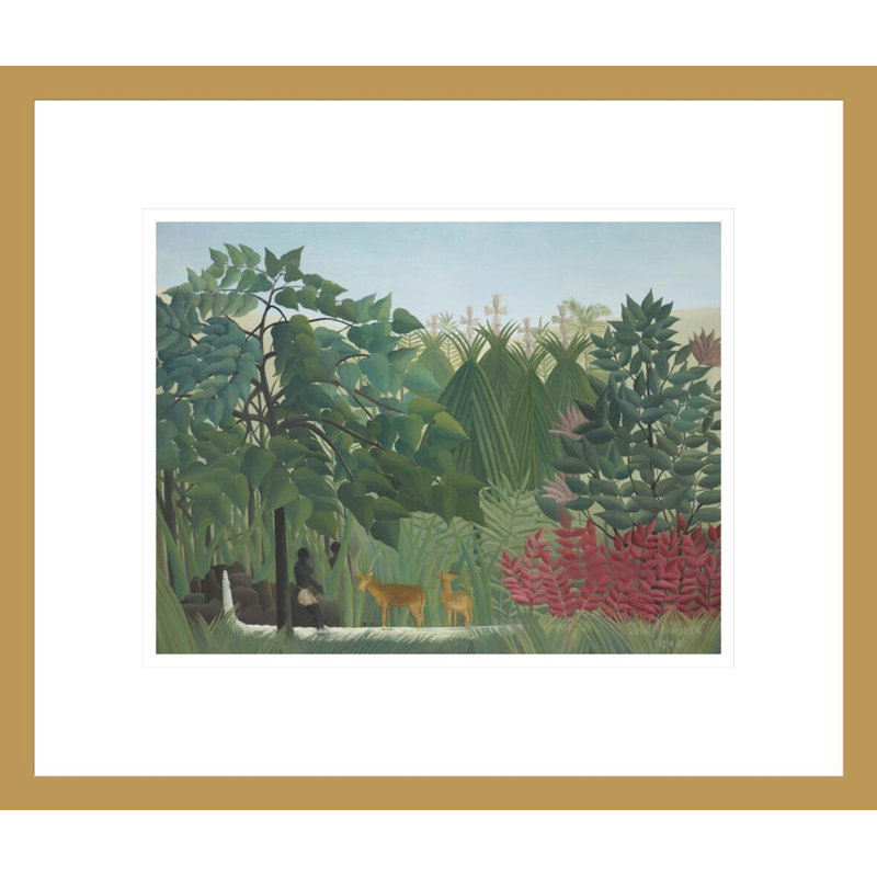 «The Waterfall» par Henri Rousseau, impression giclée sur cadre, H 13,75 po x l 16,21 po