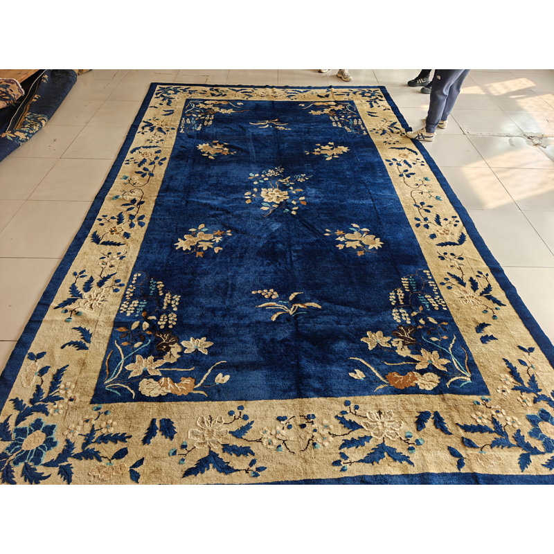 Antique Peking Room Size Wool Blue Rug