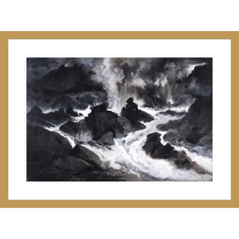 «The Lava Flows» par Thomas Moran - Estampe numérique encadrée, H 21,83 po x l 29,5 po