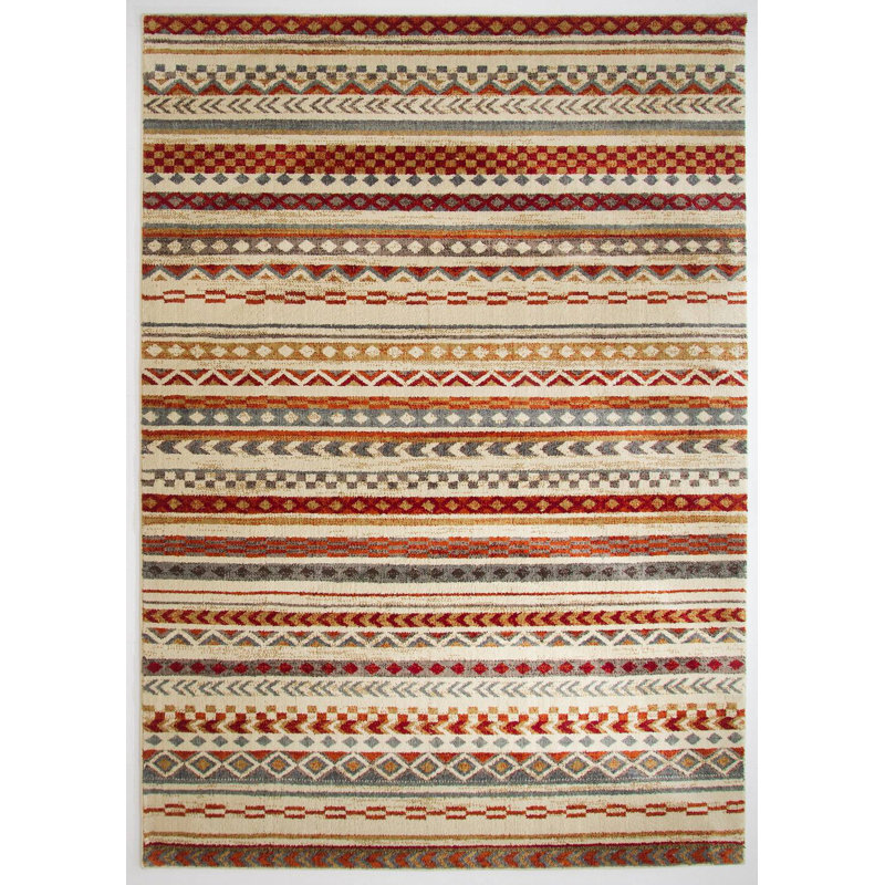 Evenson Striped Hand Woven Area Rug, Rectangle 160 x 230cm