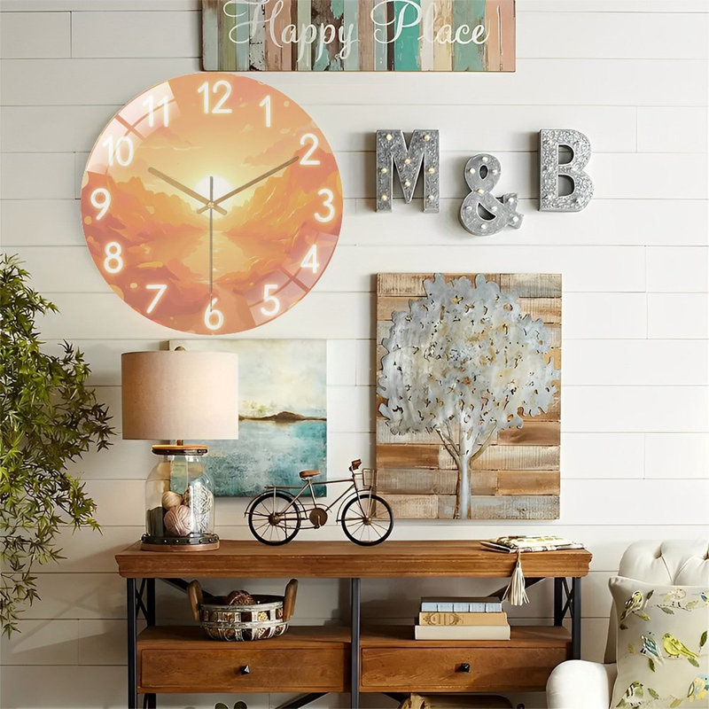 Horloge murale 12 po Sunset