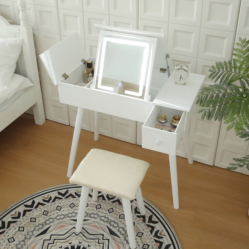 Coiffeuse Marjeta, Beige,  H 31,5 po x l 29,5 po x P 16,5 po 
