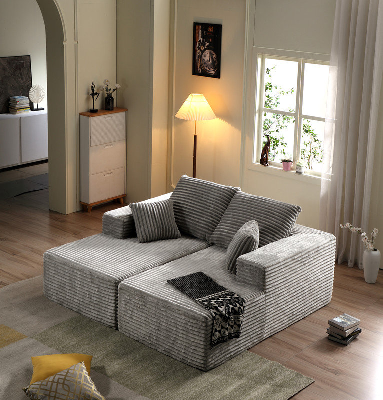 Méridienne modulaire Boneless, Gris