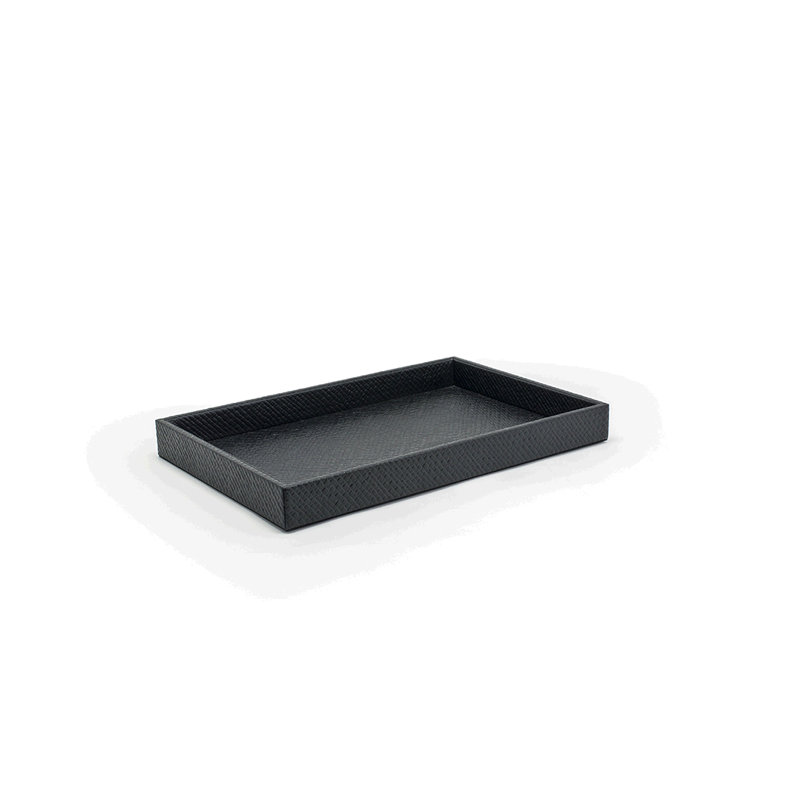 Java Leather / Faux Leather Tray - Set of 2, 2, Brown