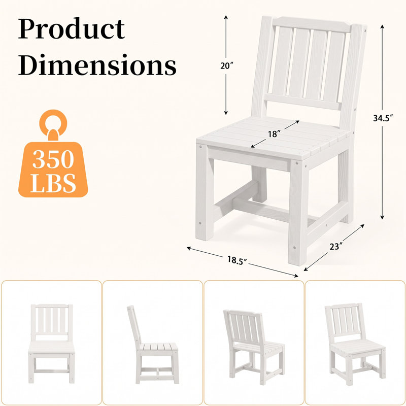 Fauteuil de salle à manger de patio, White