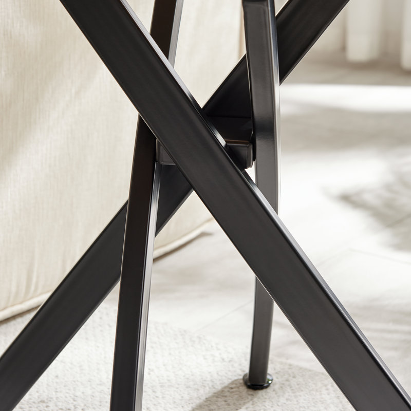 Lenworth Cross Legs End Table, Black