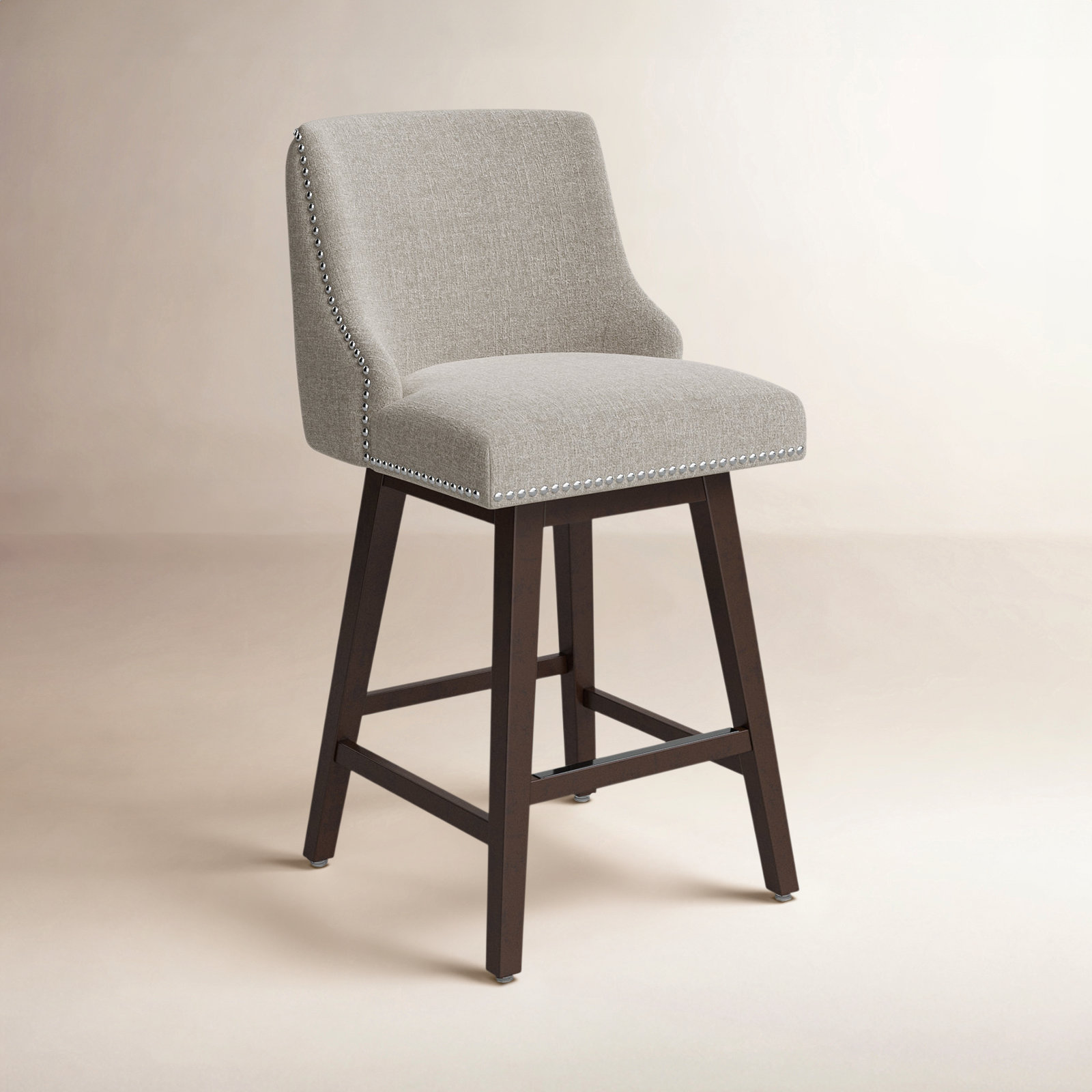 Orbay 26" Swivel Bar Stool, Nathan Ginger Tweed