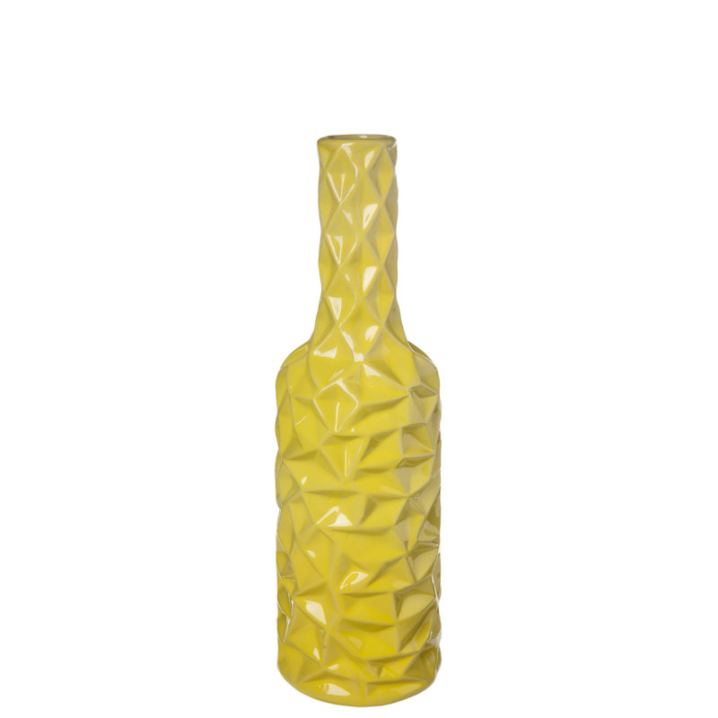 Gore Ceramic Table Vase, 19.5" H x 5.25" W x 5.25" D, Yellow