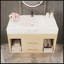 Meuble-lavabo flottant moderne de 29,9 pouces avec comptoir en pierre frittée et lavabo encastré en céramique, pour les petites salles de bain et les appartements-409439124