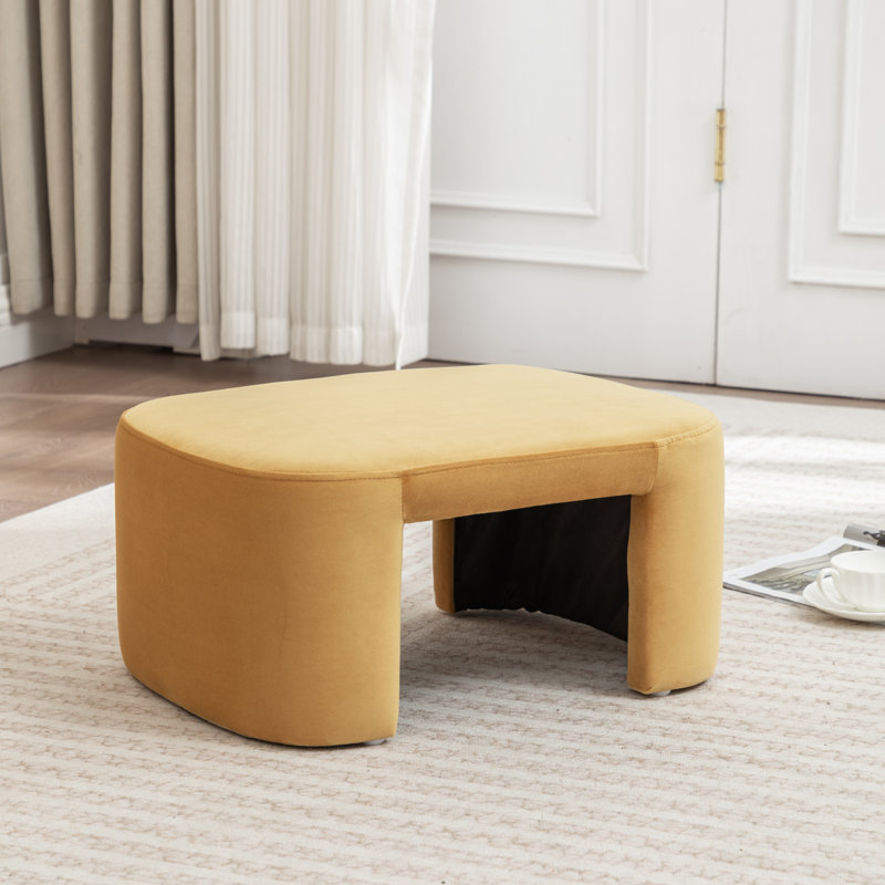 Havenhill Velvet Ottoman, Orange, Velvet
