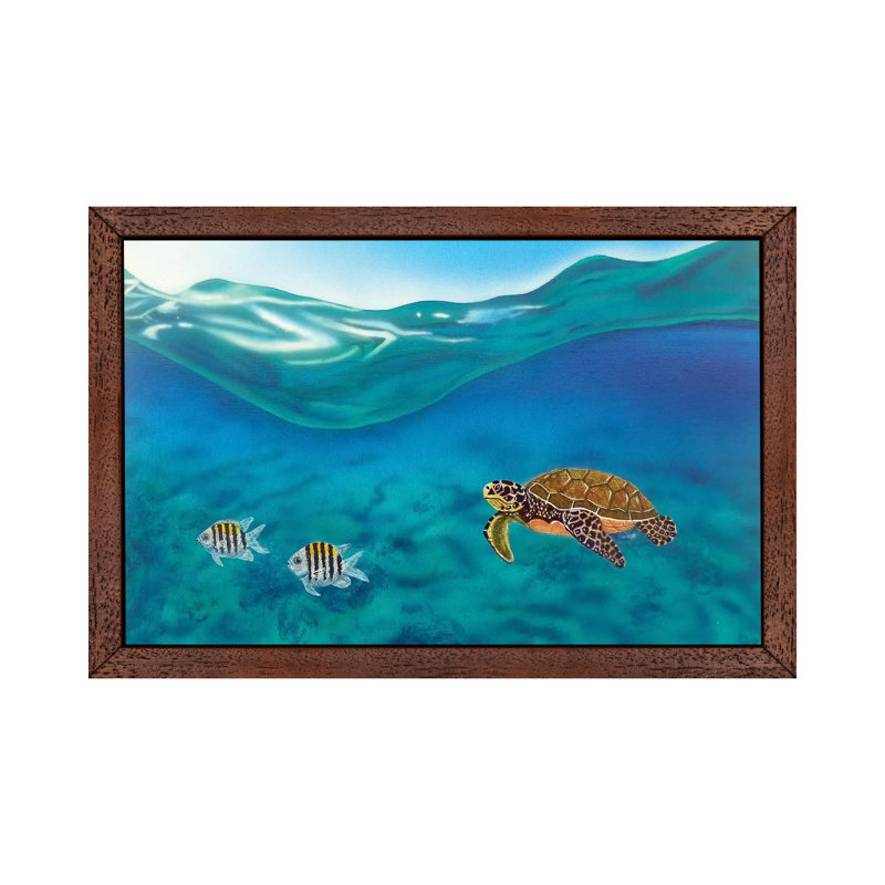 Above And Below - Wrapped Canvas Painting, 101.6 cm H x 66.04 cm W, Brown Floater Framed