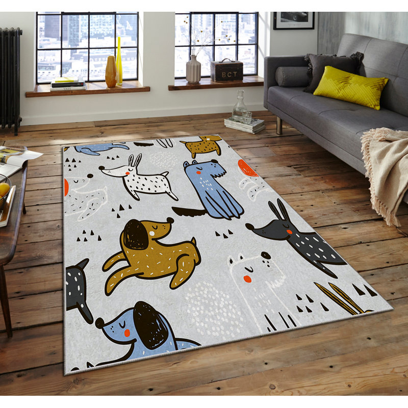Luxurious Non-Slip Area Rug, 4.0 x 5.9 Feet, 100% Polyester, 740g/m² | Velvet Fabric with Digital Print | Easy-Clean Laminated Sponge Underside, Machine Washable | Perfect for Living Room, Bedroom & Home Decor