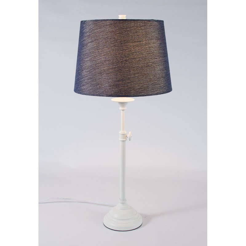 Lampe de table 34 po Caitlynne, Suède bleu marine, Blanc