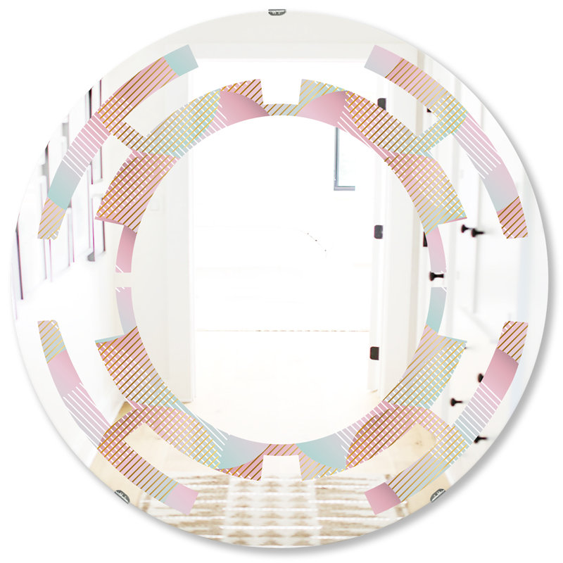 Miroir mural sans cadre à motif abstrait, 31,5 po x 31,5 po