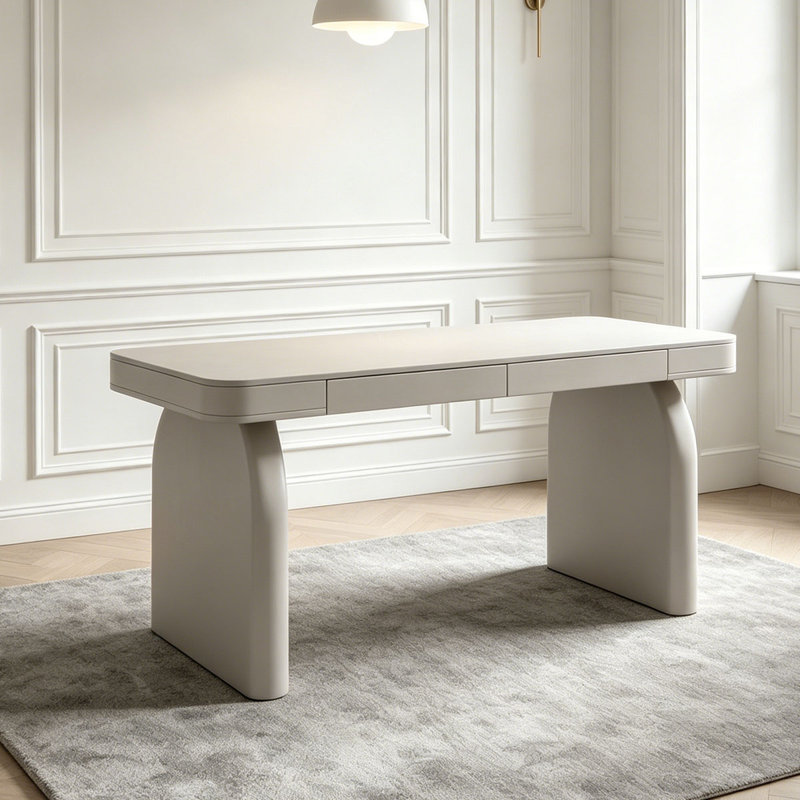 Bureau d'écriture avec tiroirs blanc