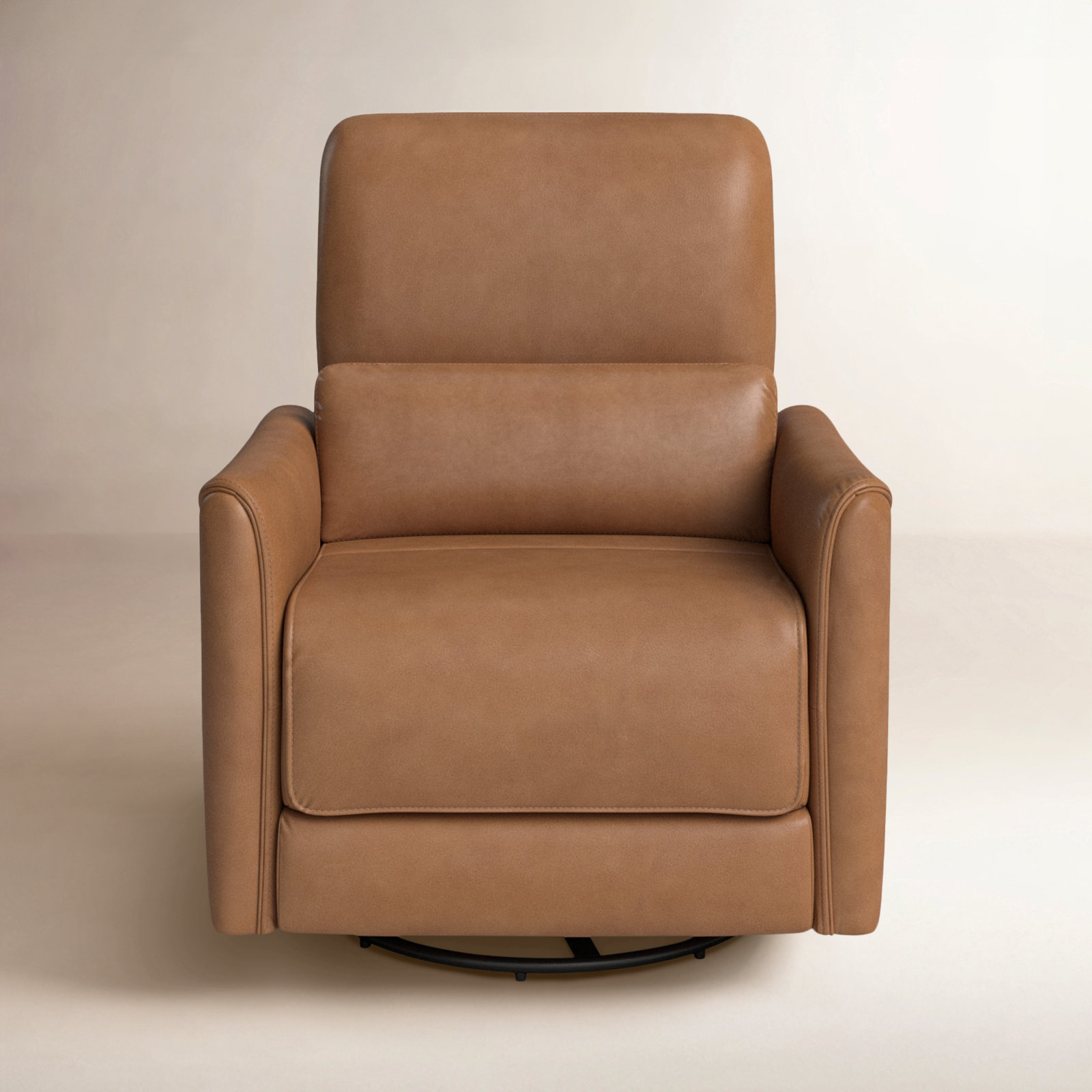 Santo Genuine Leather Swivel Power Recliner, Aline Butternut Top Grain Leather