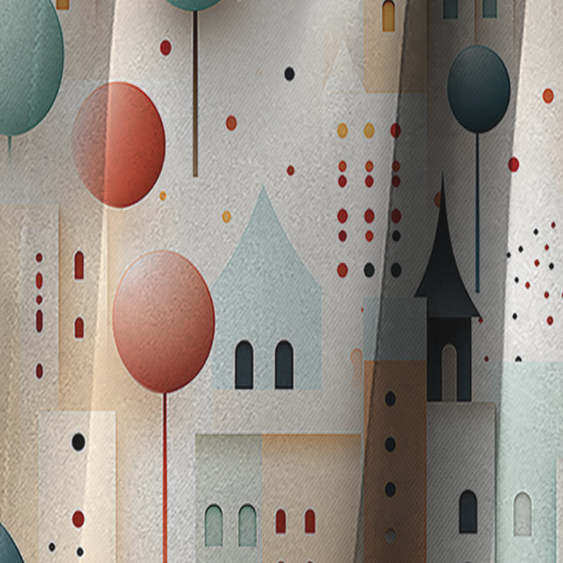 Motif de pois architecturaux Splendor à pois IV - Rideau occultant abstrait - 1 panneau, L 52 po x L 120 po