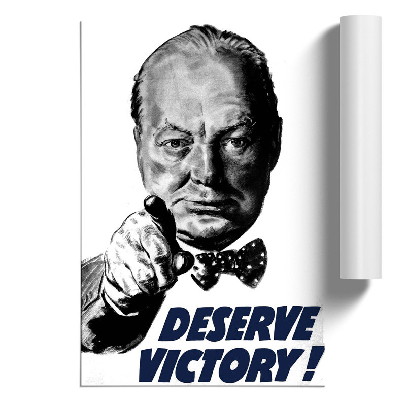 Winston Churchill War Recruitment - Frameless Print, 42cm H x 30cm W x 0.1cm D