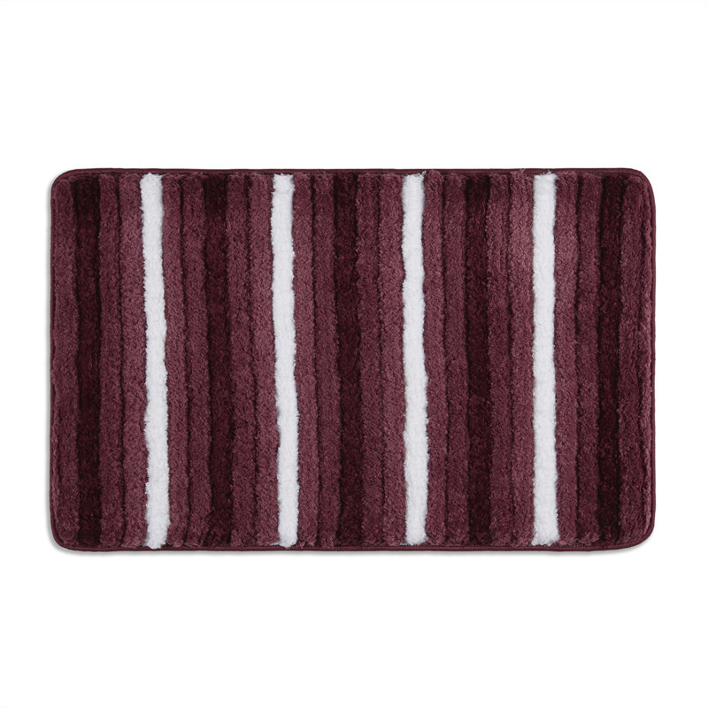 Edward Non-Slip Bath Mat, Gray/White, 48" L x 27" W