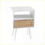 Table basse en rotin blanc avec tiroirs de rangement en bois massif pour le salon, capacité robuste de 120 lb-514107750