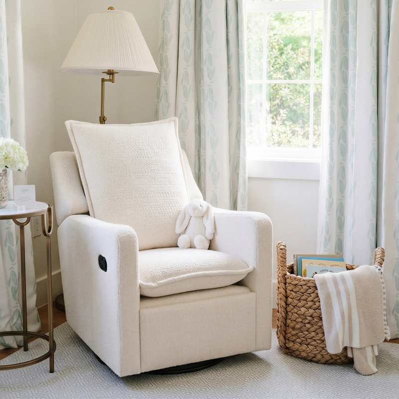 NESTLER RECLINER NURSING CHAIR, OFF WHITE BOUCLE