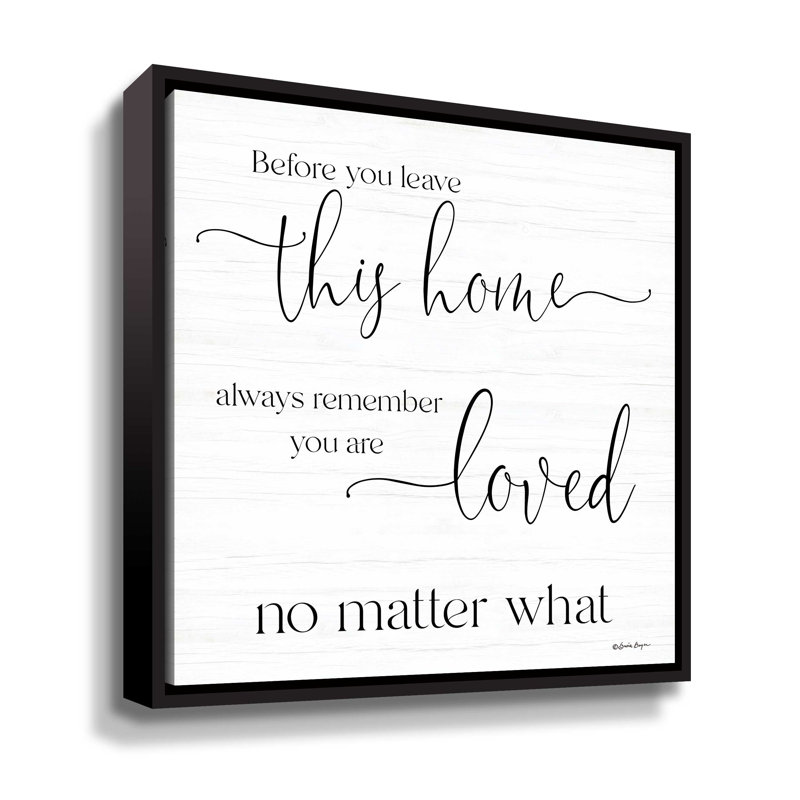 «You Are Loved», art textuel sur toile, Cadre flottant noir, H 10 po x l 10 po x P 2 po