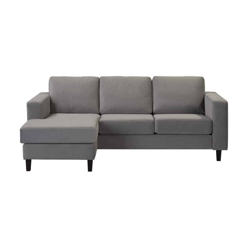 Laighla 4 Seater Sofa & Chaise, Grey, Wenge, Left Hand Facing