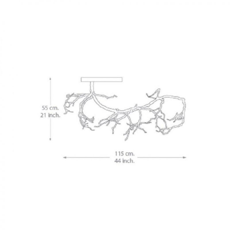 Lustre d'arbre Branches IQ2247, 33 po de longueur x 21 po de hauteur, Gelé, Feuille d’or