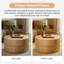 Table basse ronde cannelée à plateau pivotant entièrement assemblé de 27,8 po avec deux surfaces rotatives Jadida Gabriela-1810907512
