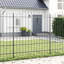 Clôture de jardin vidaXL 7 pièces grise 66,93 x 84,65 po en acier thermolaqué
