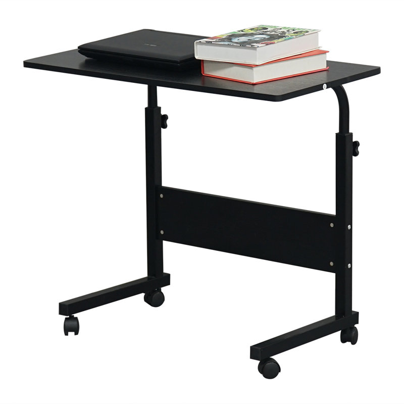 FCH Melamine-Coated Particle Board Computer Desk With Baffle Adjustable Height And Movable, 60" W x 40" D, Black