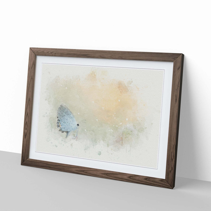 Tailed-Blue Butterfly in Abstract - Framed Print, Walnut Framed, 62cm H x 87cm W x 2cm D