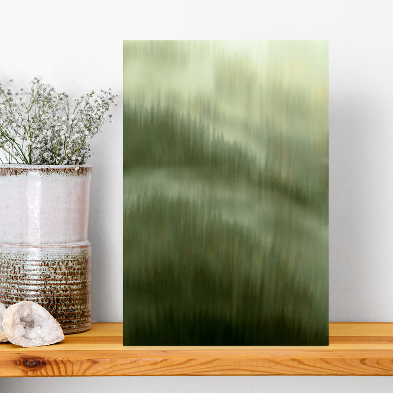 Art contemporain contemporain, paysage de forêt sereine organique abstraite, H 12 po x l 8 po
