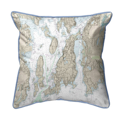 Nautical Map Outdoor Throw Pillow