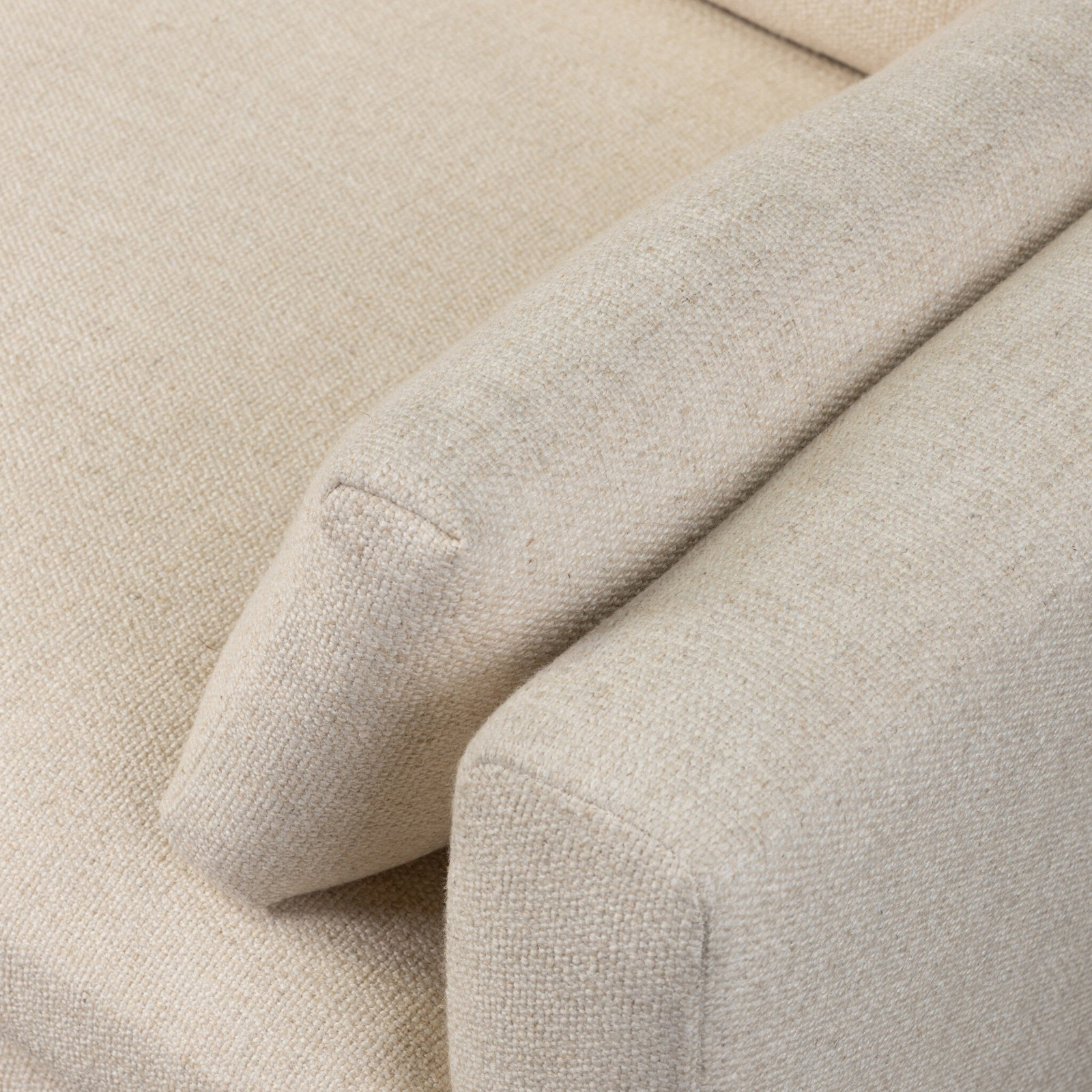 Tenby 96" Upholstered Bench Sofa, Thames Cream Linen Blend