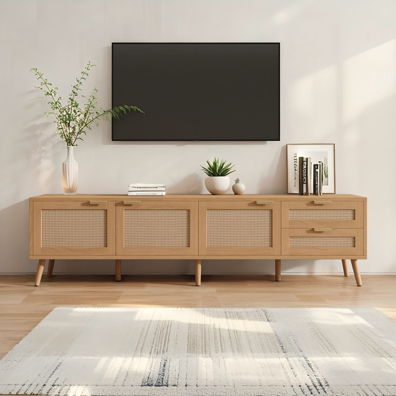 Meuble télé moderne, 2 tiroirs et rangement pour téléviseurs de 80 po Modern