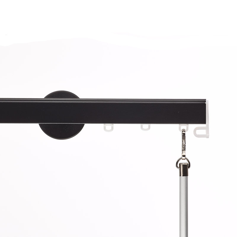 Tringle à rideaux simple noire 1 po, 120 pouces
