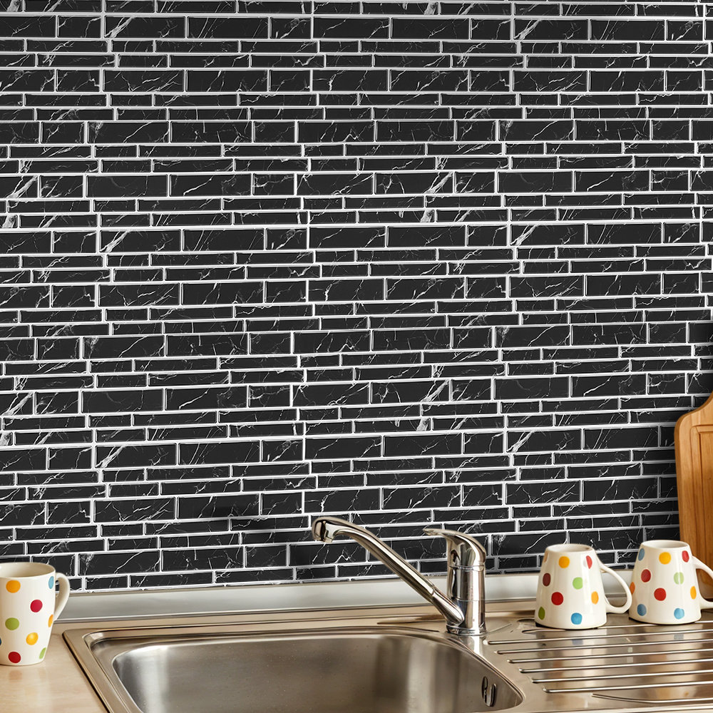 20Pcs Self-Adhesive Wall Tile Stickers with Marble Effect